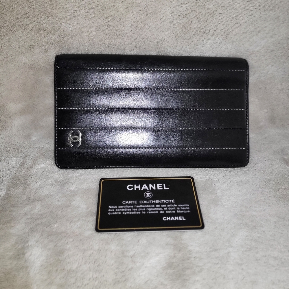 Authentic Chanel Black Quilted Wallet